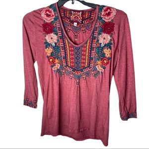Johnny Was Embroidered Floral Top J13319-8